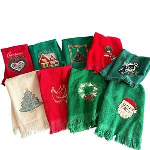 Lot Of 10 Christmas Tip Towels Gently Worn 2 Are Canon